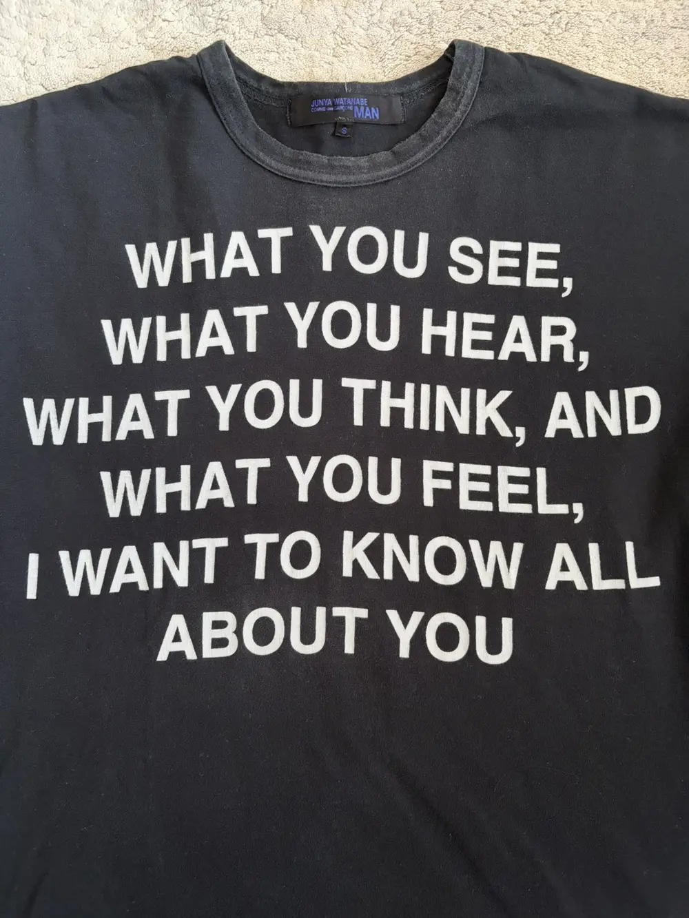 Junya Watanabe - SS02 Poem "What You See" T Shirt 20x26 - Image 2