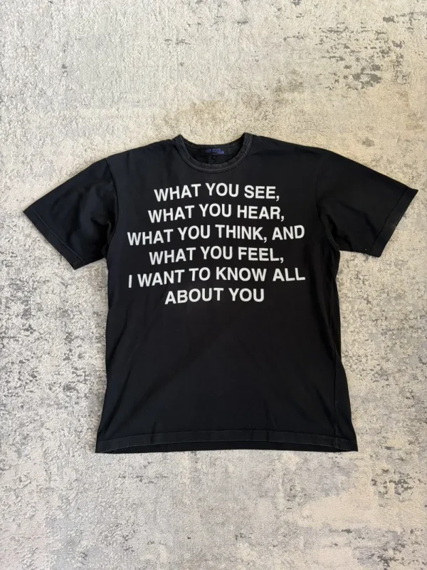 Junya Watanabe - SS02 Poem "What You See" T Shirt 20x26