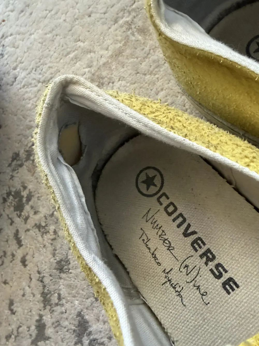 Number (N)ine AW09 Yellow Suede Spiral Converse 12US Mens - Image 5