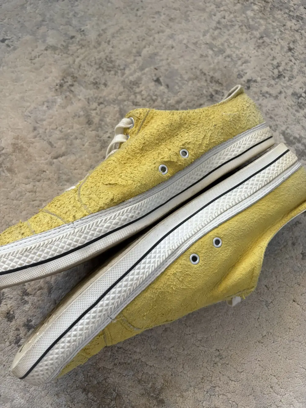 Number (N)ine AW09 Yellow Suede Spiral Converse 12US Mens - Image 4