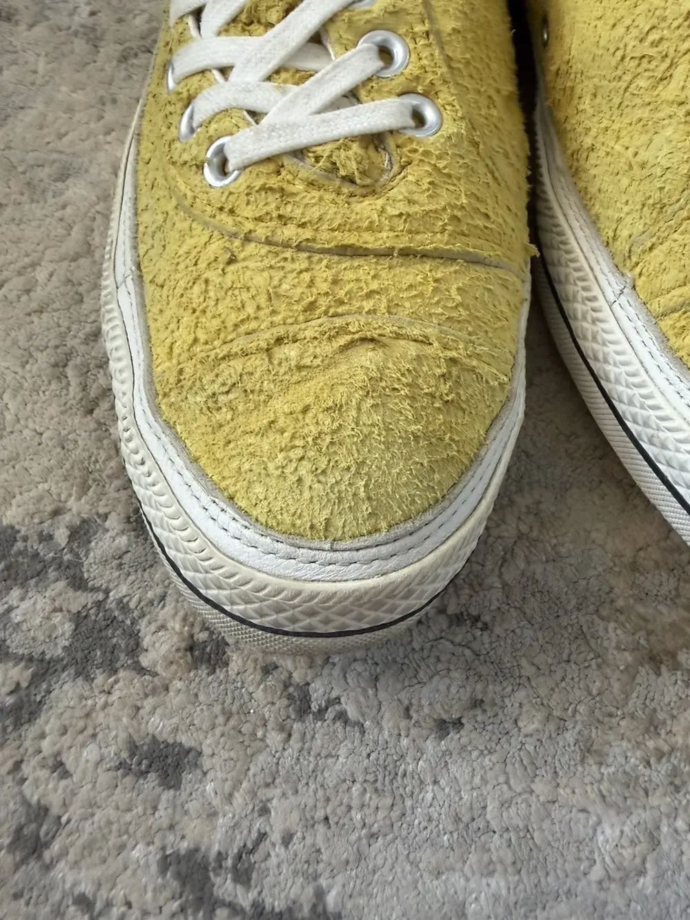Number (N)ine AW09 Yellow Suede Spiral Converse 12US Mens - Image 3