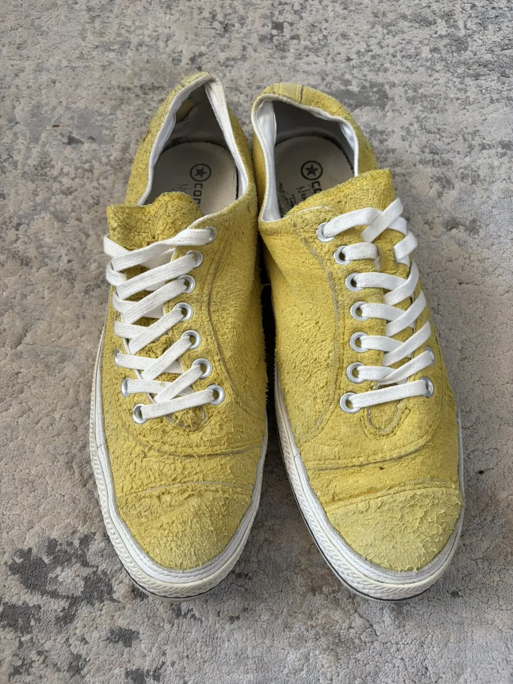 Number (N)ine AW09 Yellow Suede Spiral Converse 12US Mens - Image 2