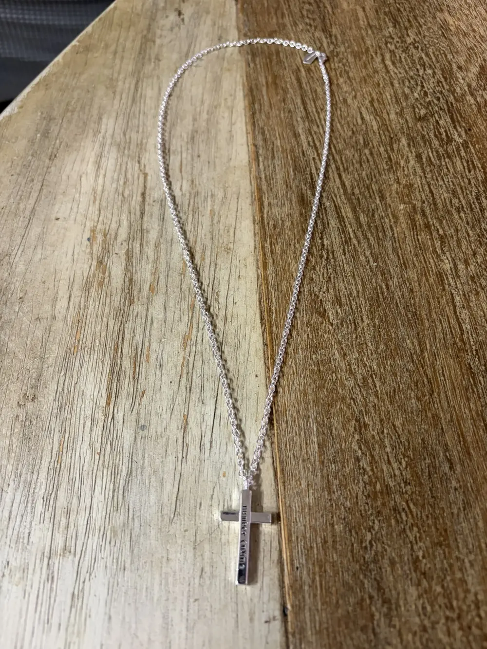 Number (N)ine - SS01 "Time Migration" Silver Cross Necklace - Image 3