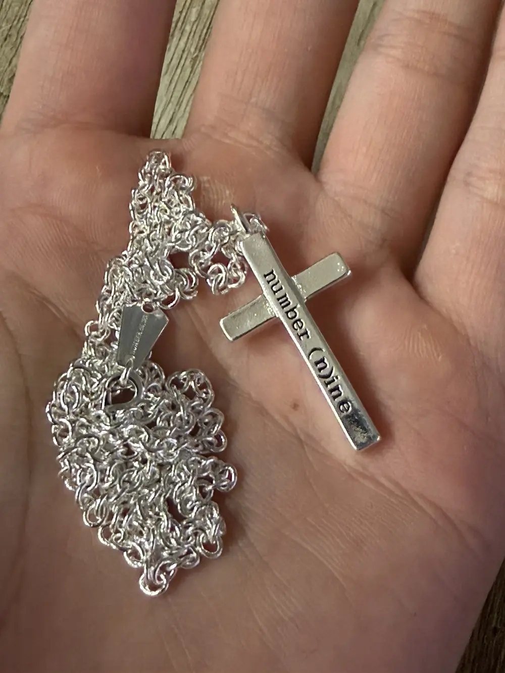 Number (N)ine - SS01 "Time Migration" Silver Cross Necklace - Image 2