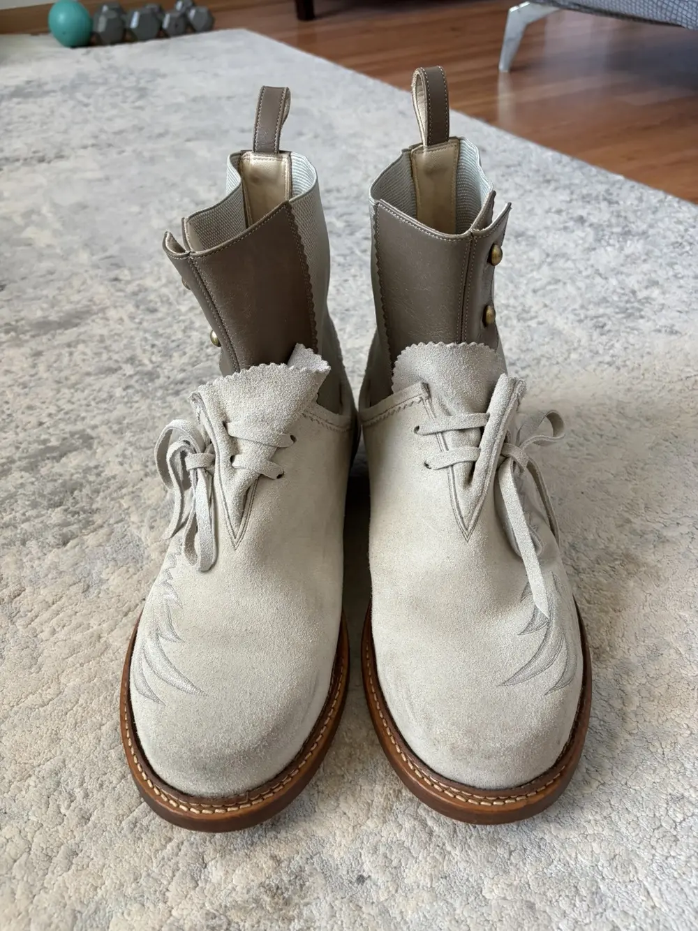 Number (N)ine - SS09 Western Suede Derby Boots 10 US MENS - Image 2